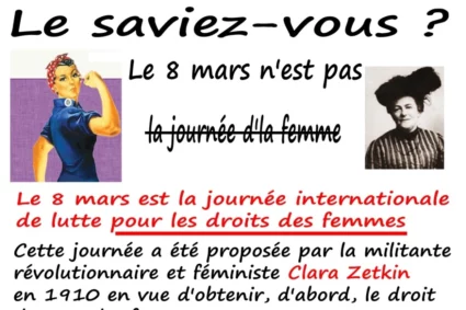 8 MARS 2024 : Pour l’exigence sociale de l’égalité salariale et professionnelle entre les femmes et les hommes