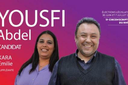 Déclaration Abdel Yousfi, candidat PCF-Nouveau Front Populaire,11e circonscription du Rhône